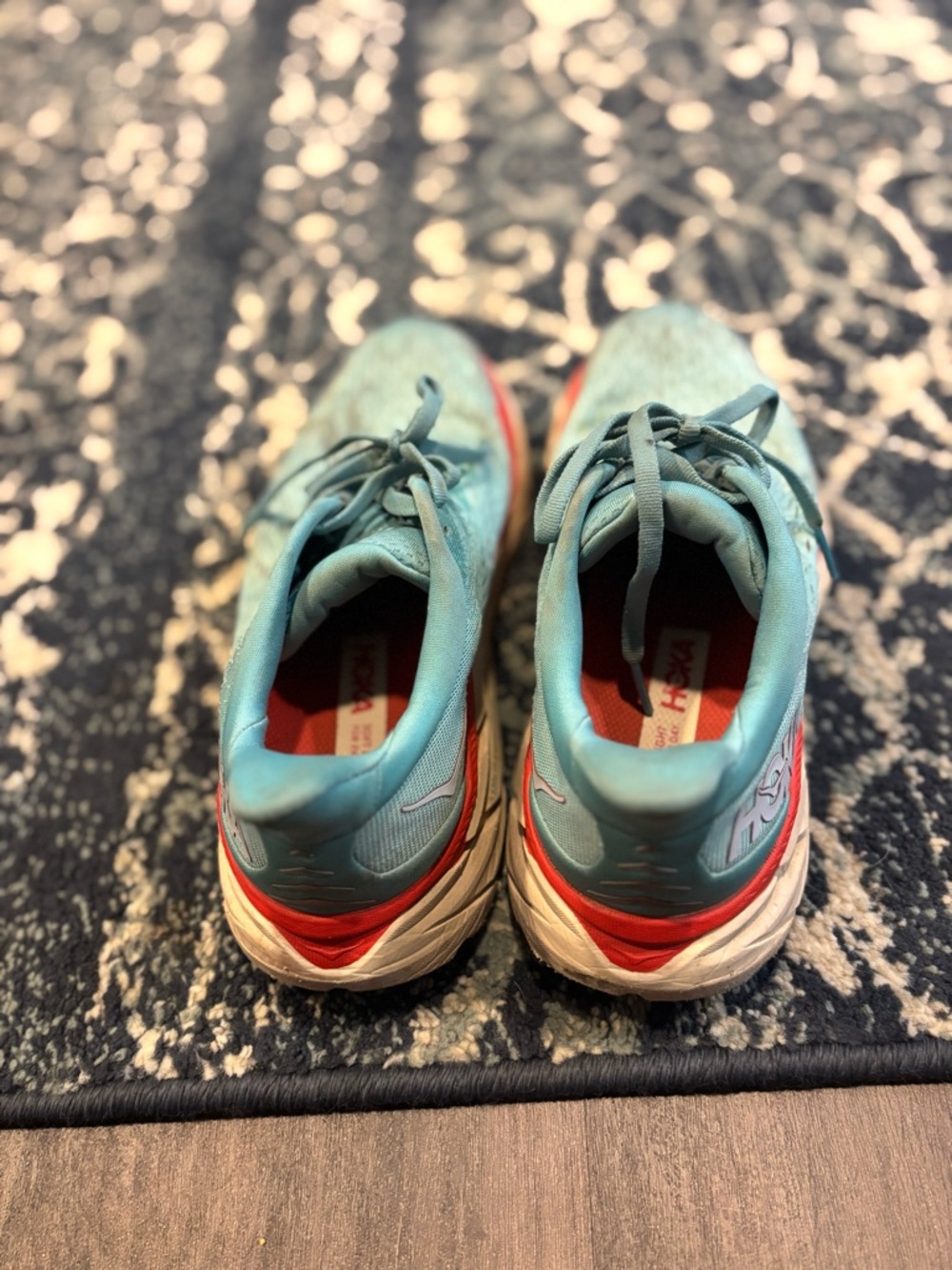Hoka Women's Aqua Running Shoes with Coral Accent - Picture 4 of 6